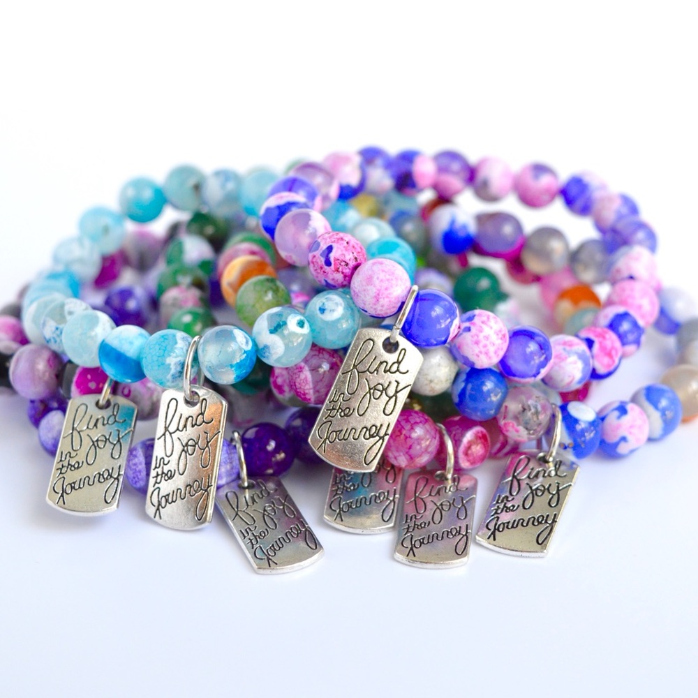 Find Joy In The Journey Gemstone Beaded Bracelet - Picture 1 of 13